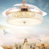INVISIBLE CEILING FAN CHANDELIER CRYSTAL AND REMOTE CONTROL 4 RETRACTABLE ABS BLADES - WARM WHITE - Image 2