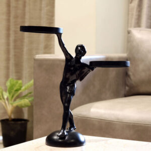 Alternative view of Human Sculpture Holding Pot Stand