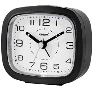 Alternative view of OREVA Alarm Table Clock with LED and 4 Step Buzzer Sound (Black Body White LED, 9.4 cm x 3.9 cm x 8.5 cm, AA3507)
