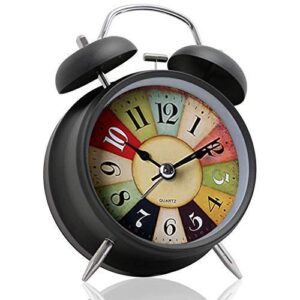 Alternative view of Vintage Twin Bell Table Alarm Clock with Nightlight for Home Office Bedroom Study Table