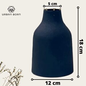 Alternative view of Urban Born Metal Flower vase for Home Decor and Living Room Vintage Decor Antique Decor for Home décor (12 x 5 x 18 cm) Textured Black Finish