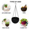 Go Hooked Plastic Hanging Pot, Multicolour, Pot Diameter -7.1 Inch, Pot Height -4.8 Inch, Pot Thickness -3 mm, Chain Length -13 inch Approx., 5 Pieces - Image 3