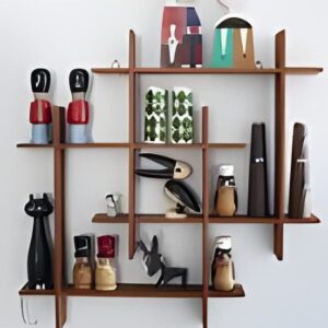 Alternative view of Extend Crafts Wooden Wall Mount Floating Rack Shelves Wall Bracket Cabinet for Home Decoration Living Room Kitchen Rack Bedroom Office Display Unit Storage Intersecting Shelf