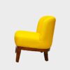 Timberly Upholstered Printed Single Seater Sofa Chair with Matching Cushion, Rest Chair for Living Room, Bedroom, Hall, Lounge and Balcony, Teak Wood, Fabric (Yellow) - Image 5