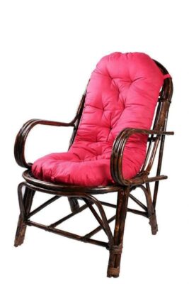 IRA Furniture Rattan Easy Chair with Cushion for Garden Balcony (Standard Size, Brown)