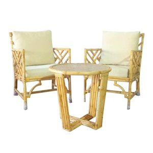Alternative view of IRA Furniture Wooden Arm Chair for Living Room | Armchair for Outdoor & Balcony | Cane Wood, Light Brown