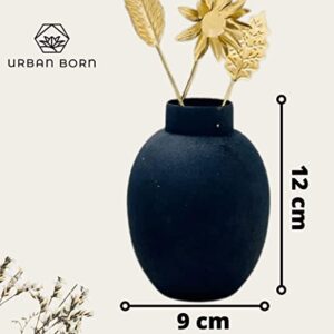 Alternative view of Urban Born Metal Flower vase for Home Decor and Living Room Vintage Decor Antique Decor and vase for Home décor |Textured Black (Small)