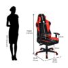Nilkamal Fyrebird Marvel Ergonomic Gaming Chair with Adjustable Neck, Lumbar Pillow, 3D Adjustable Armrest, Gas Lift Mechanism, & 100mm Tilt (Finish: Black/Red) - Image 2