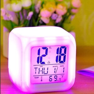 Alternative view of UrbanTail 7 Color Changing Digital LED Alarm Clock for Table Home Decor Desk Night Table Watch Temperature/ Day/Month/Date/Time/Alarm