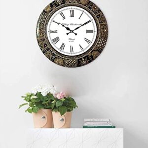 Alternative view of RoyalsCart Floral Design Painting Wooden Antique Analog Wall Clock for Home, Office, School, Gym, Shop and Gifting || Clock Size - 40 cm x 40 cm [16 x 16 inches] [KTWC281]