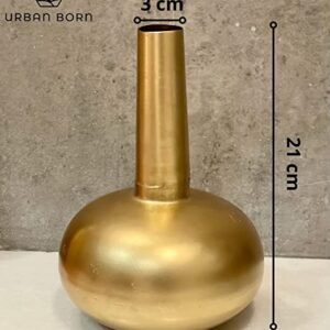 Alternative view of Urban Born Metal Flower vase for Home Decor and Living Room Vintage Decor Antique Decor for Home décor (17 x 17 x 21 cm) VS0014 (Shinny Gold)
