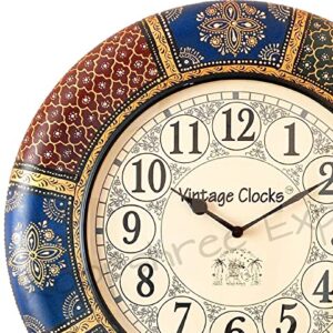 Alternative view of Vintage Clock Wooden Hand-Crafted Wall Clock / 1 Year Warranty / 16 Inches (40 CM's)