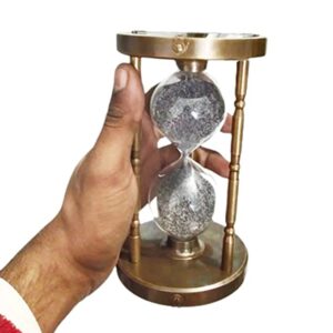 Alternative view of Handmade Antique Brass Compass Hourglass Nautical Maritime Old Sand Clock Timer