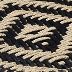 Alternative view of VANSHIKA Craft ! Natural Bamboo Mudda Weaving Black and Beige Flower Chair Set ! Chair with Wave Design Mudda