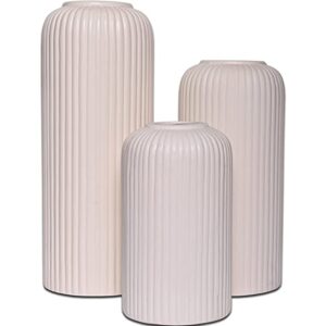 Alternative view of KREATIVE ART'S Modern Ceramic Flower Vase for Living Room, Flower Pots for Home Decoration , Home Decor, White Vase (Set of 3PCS, Off White)