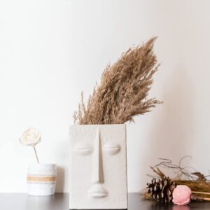 Alternative view of Glimpse Homes Ceramic Flower Vase | The Zen Face Vase 7 inches (White, Satin Matte Finish)