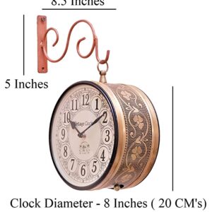 Alternative view of Vintage Clock Double Side Iron Wall Clock / 8 Inches Size / 1 Year Warranty