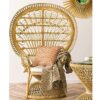 IRA Rich Wooden Vintage Peacock Chair for Living Room - Image 6