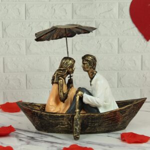 Alternative view of TIED RIBBONS Romantic Boat Couple Showpiece Statue for Home Decor Living Room Bedroom Decoration Items Gift to Wife Husband Boyfriend Girlfriend