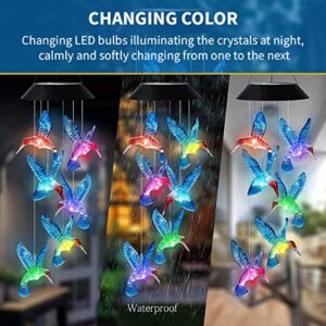 Alternative view of The Home Remedy Humming Bird Solar Power Outdoor Wind Chime | Home & Balcony Decoration | Gift Item | Feng Shui | Waterproof | Positive Energy Items for Home | Blue