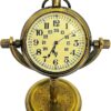 Handmade Antique Stand Brass Table Top Clock with Roman Numbers Nautical Style Home & Office Decor Gift Item - Image 3