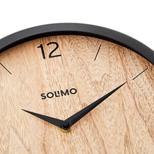 Alternative view of Amazon Brand - Solimo 12 inch Plastic & Glass Wall Clock - Paramount Paneling (Silent Movement, Black Frame)