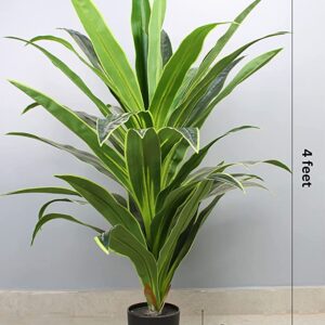 Alternative view of Elemntl Artificial Large Floor Plant with Plastic Pot for Home Decor (Height: 4 feet) | Decoration Items for Living Room | Decorative Table Top Indoor Plants Bonsai for Office (Dragon Plant 4 feet)