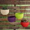 Go Hooked Plastic Hanging Pot, Multicolour, Pot Diameter -7.1 Inch, Pot Height -4.8 Inch, Pot Thickness -3 mm, Chain Length -13 inch Approx., 5 Pieces - Image 2