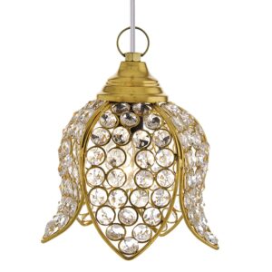 Alternative view of Homesake Metal Decor Hanging Light, Pendant Ceiling Lights for Home Decoration , Home Decor Items for Living Room, Wall Lights, Antique Home Decor, Jhumar Lighting for Home, (Golden, Metal)