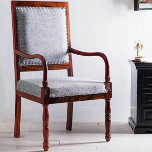 Alternative view of Shilpi Amazing & Standard Size Arm in Pure Sheesham Wood/Wooden Brown & White Seating Chair
