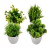 SHOPERIYA Artificial Bonsai Wild Flower Plant with Plastic Pot for Home Decoration Office Table Greenery Room Bathroom Home Decor Plants (Forest Green) - Image 2