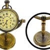Handmade Antique Stand Brass Table Top Clock with Roman Numbers Nautical Style Home & Office Decor Gift Item - Image 4