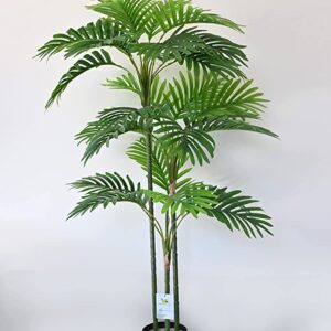 Alternative view of Blooming Floret Artificial Areca Palm | 3 Stems Having 27 Leaves (110 CM Long) | with Basic Black Pot | Ornamental Plant for Interior Decor/Home Decor/Office Decor | Dustproof
