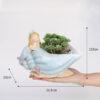 Cute Mermaid on Seashell Resin Succulent Pot - Image 2