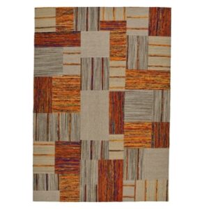 Alternative view of ASHIKAVIN CHECKERED PATCH CARPET ,YELLOW, WOOL (168 CM X 236 CM)