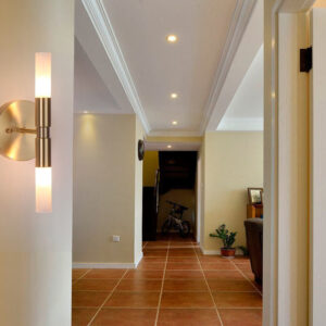 Alternative view of 12W GOLD GLASS UP DOWN MODERN LED WALL LIGHT - WARM WHITE