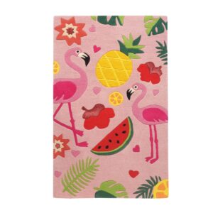 Alternative view of Tropical Flamingoes Rug