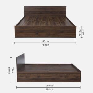 Alternative view of Akako King Size Bed In Walnut Finish