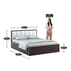 Alternative view of Arctic Queen Size Upholstered Bed with Storage in Choco Walnut Finish
