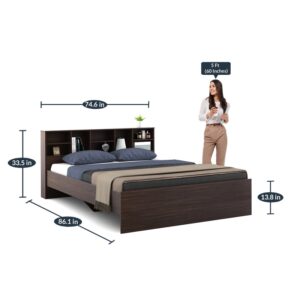 Alternative view of Austin King Size Bed with Headboard Storage in Choco Walnut Finish