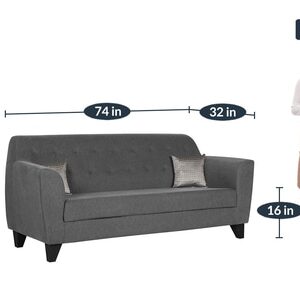 Alternative view of Bali 3 Seater Sofa In Grey Colour