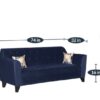Bali 3 Seater Sofa In Velvet Blue Colour - Image 2