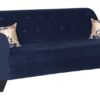 Bali 3 Seater Sofa In Velvet Blue Colour - Image 4