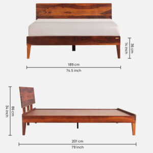 Alternative view of Bed G King Size bed In Honey Brown Colour