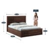 Boston Queen Size Bed With Hydraulic Storage In Sheesham Finish - Image 2