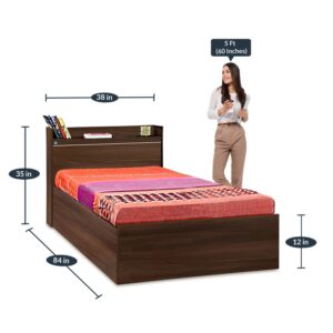 Alternative view of Cherry Single Bed with Storage in Acacia Dark Finish