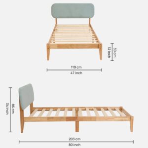 Alternative view of Clara Upholstered Single Size Bed In Natural Finish