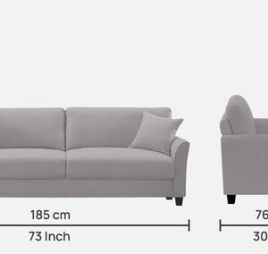 Alternative view of Daroo 3 Seater Sofa In Concrete Grey Colour