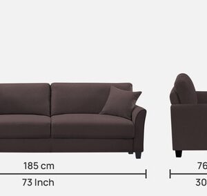 Alternative view of Daroo 3 Seater Sofa In Mocha Brown Colour