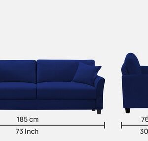 Alternative view of Daroo 3 Seater Sofa In Imperial Blue Colour